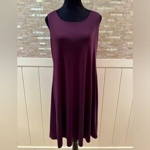 Chico’s Purple Maroon EasyWear Dress Tunic Sleeveless Size 1 Medium 8/10